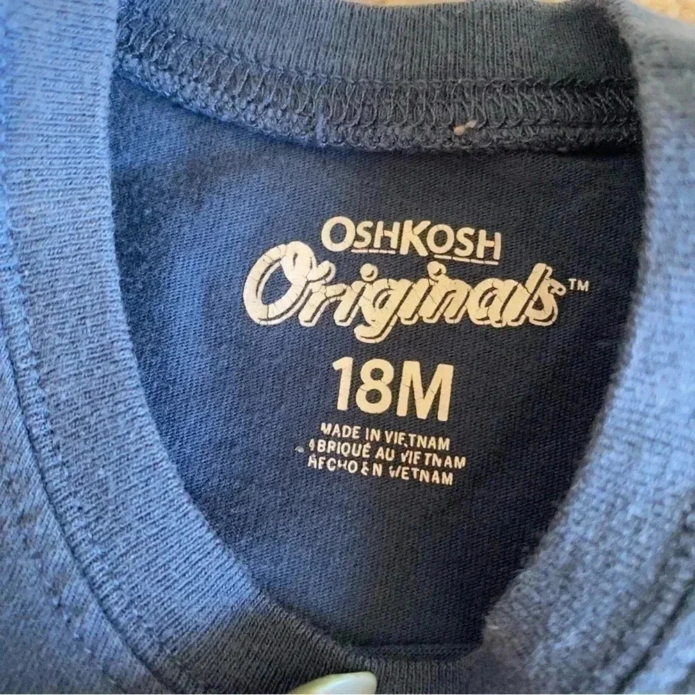 OshKosh B’Gosh Dirt Squad Short Sleeve Tee Shirt Blue Green Crew Neck: 18 M - Picture 3 of 5